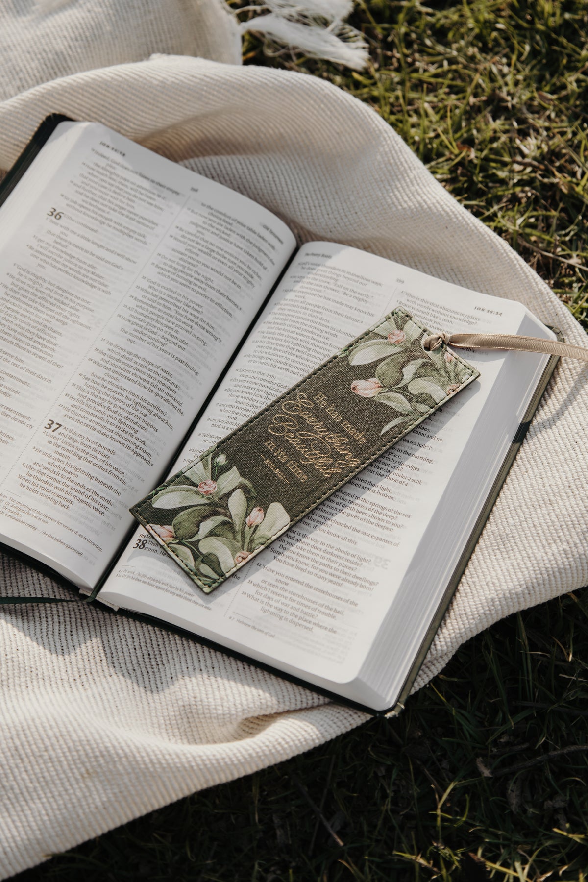 “In His Time” Faux Leather Bookmark