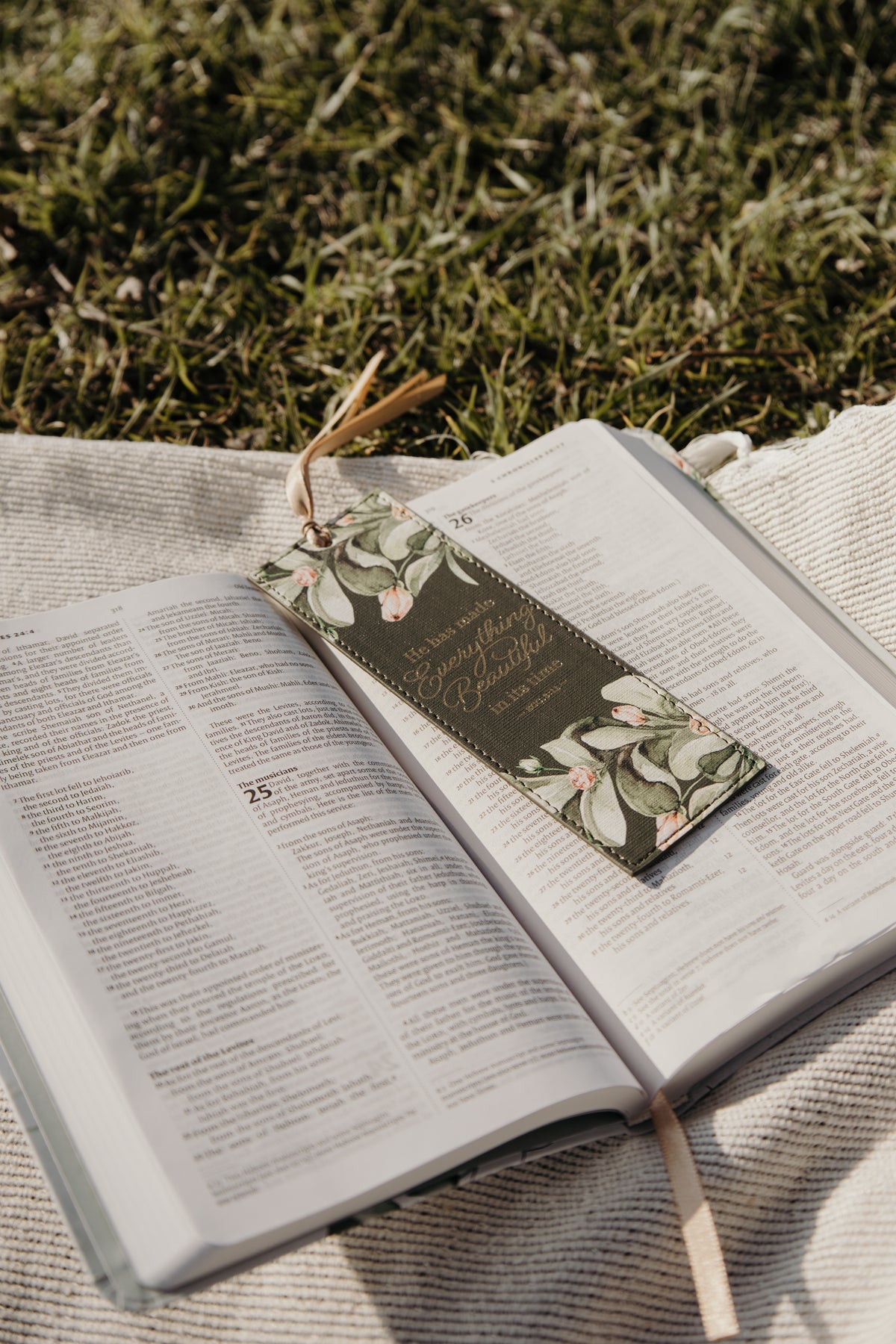 “In His Time” Faux Leather Bookmark